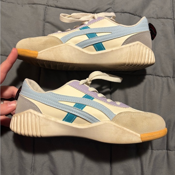 DEFLORANCE Orthopedic Vintage Milan Colorblock Blue and Purple Sneakers Size 38 - Picture 4 of 8